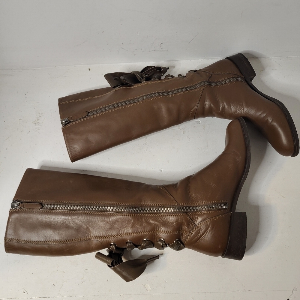 Valentino Ascot Ribbon Lace-Up Riding Boot Size 38 - Picture 5 of 14